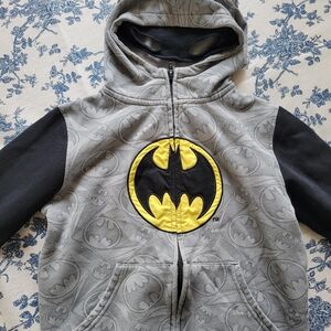 Batman Gray Hoodie with Mask And Ears On Hood